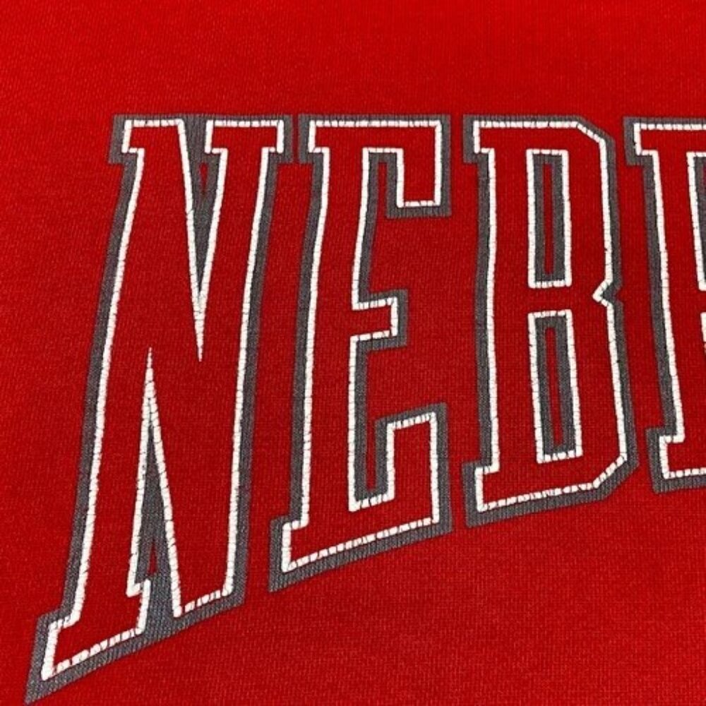 Vintage Nebraska Cornhuskers Sweatshirt Men's XXL Red 90s Gear For Sports Cotton - Picture 10 of 16